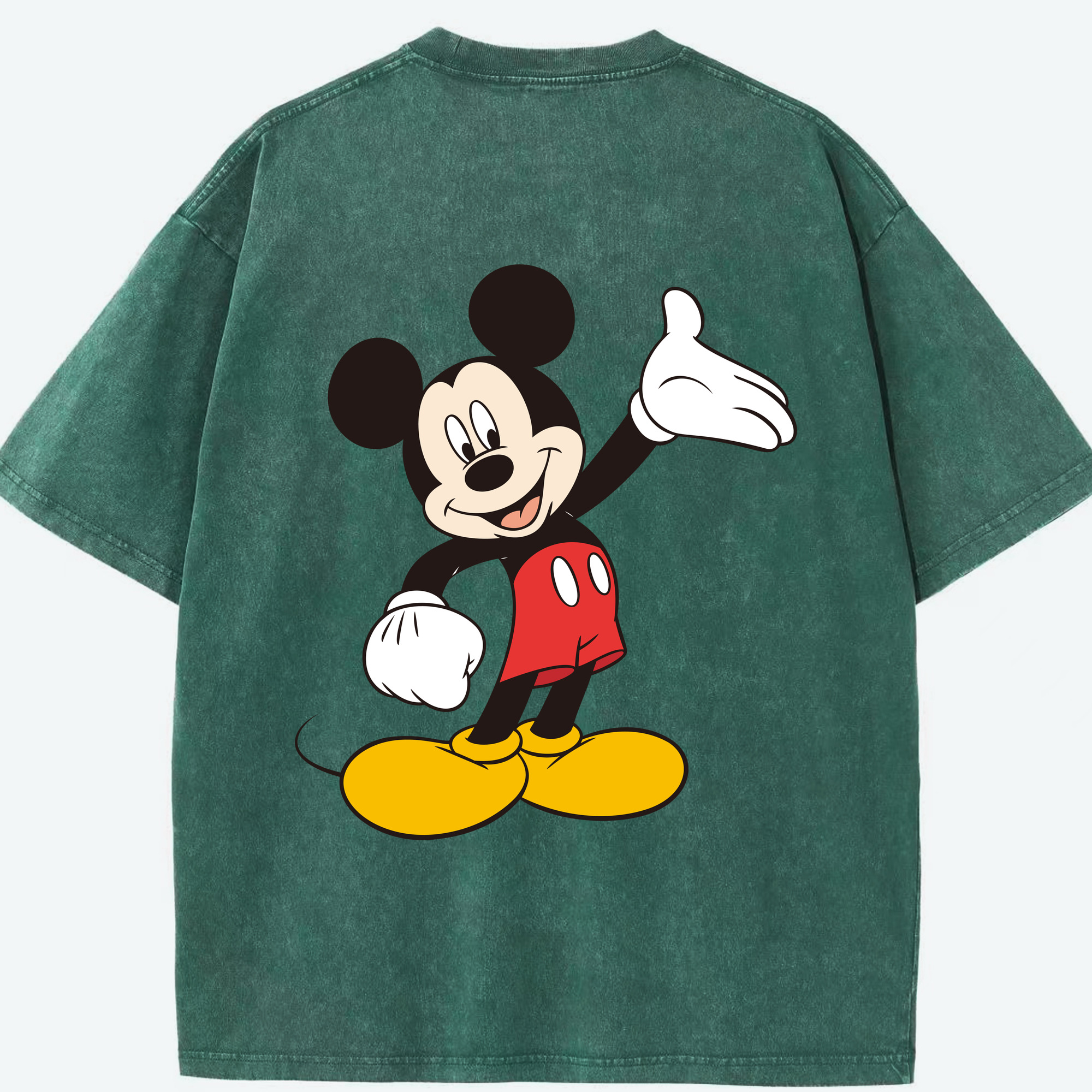 （画像用） ミッキーマウス Mickey Mouse 綿100% ヴィンテージ風 半袖Tシャツ（背面プリント）